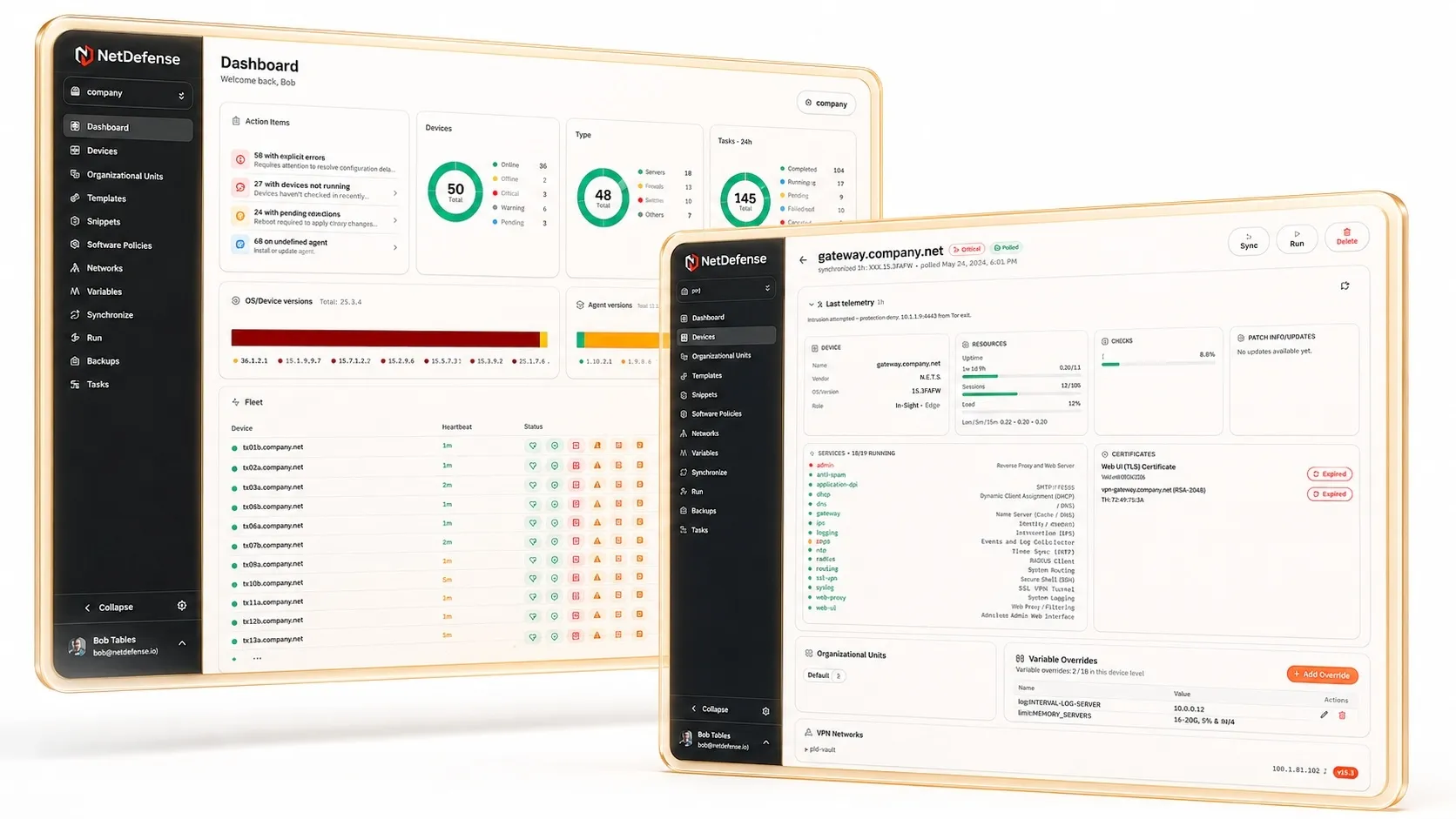NetDefense Web Application Dashboard