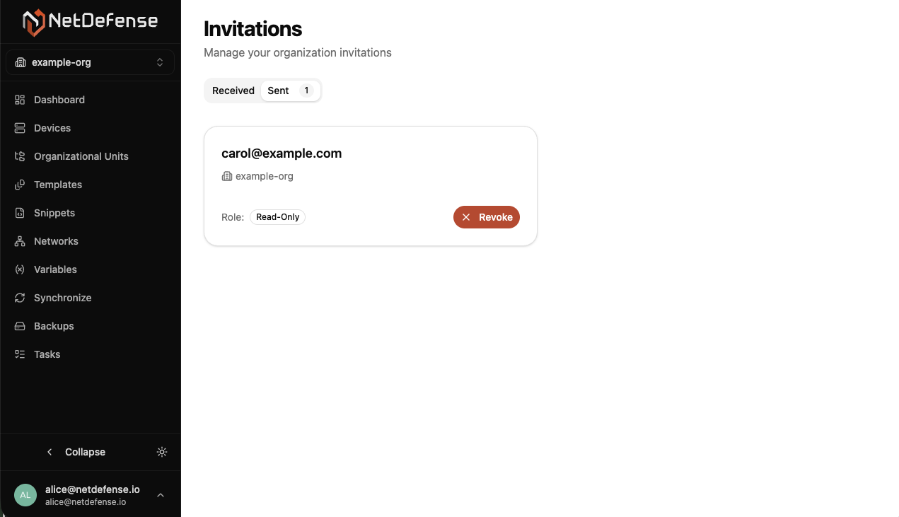 Invitations in NDWeb
