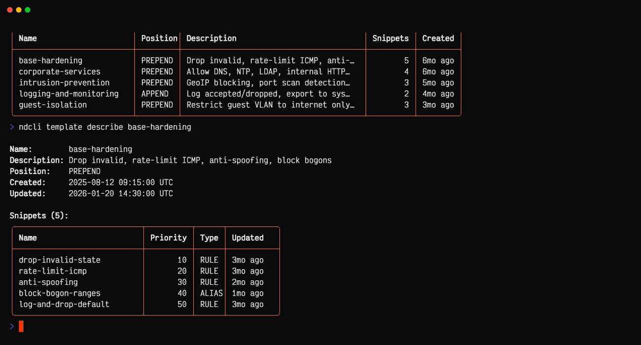 Org structure and template management