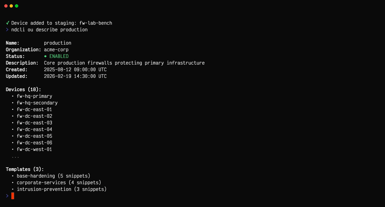 Device management and template assignment